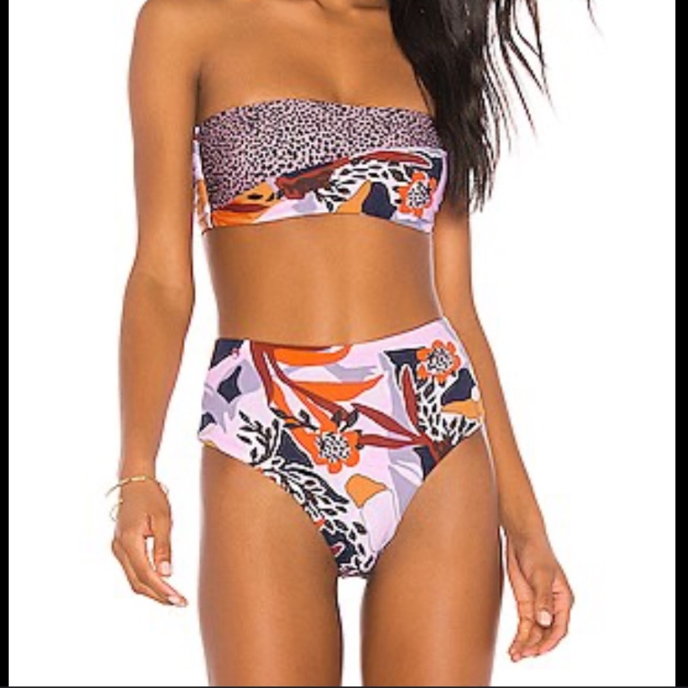 Maaji Floral Print Bikini - Navy and Orange